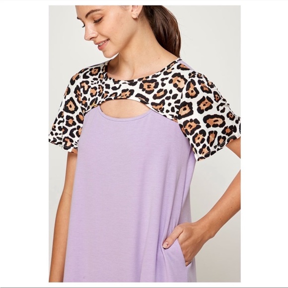 Beautiful lavender and leopard print dress ❤️ - Picture 2 of 7